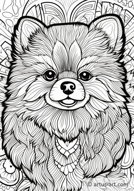 Página para colorir de Pomeranian